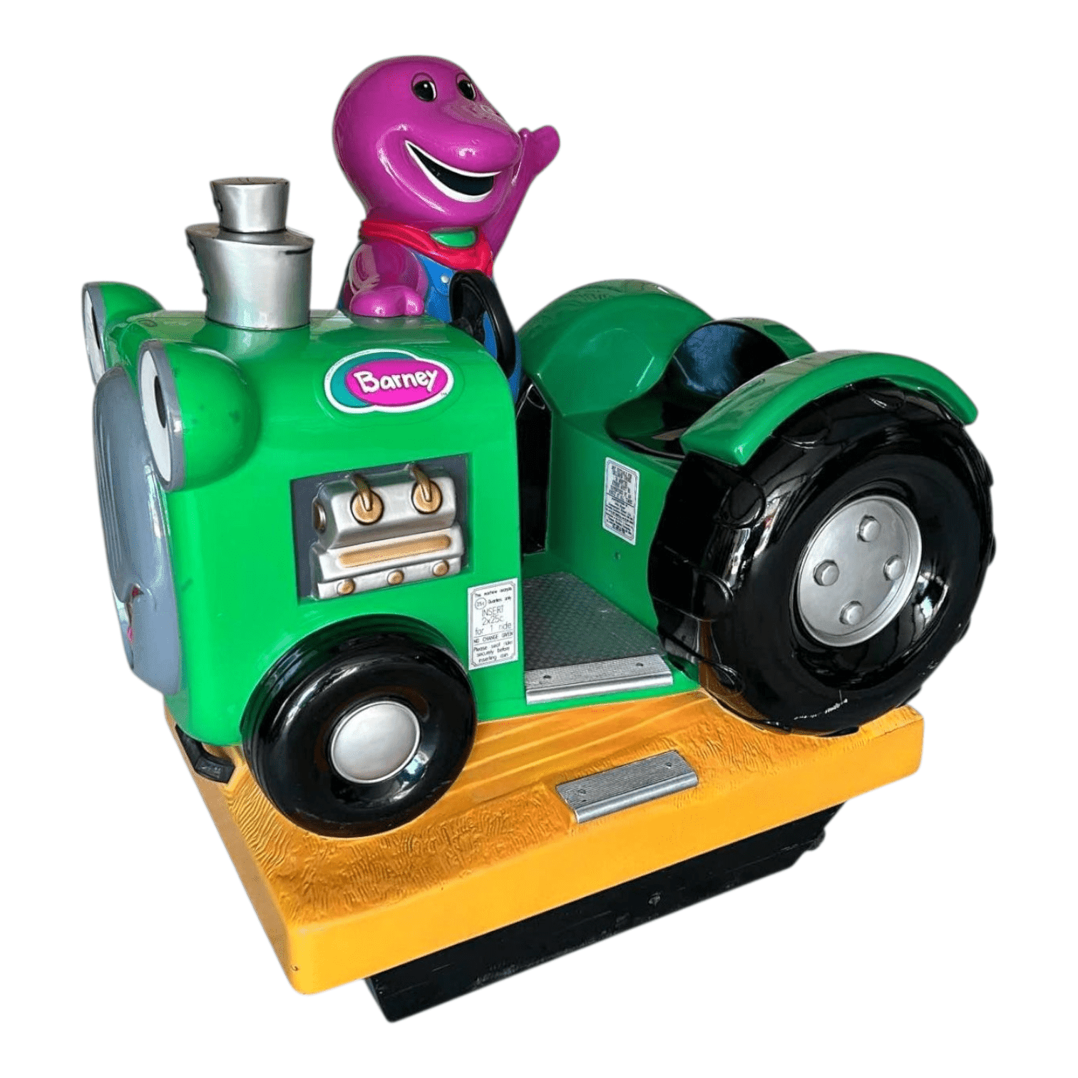 Barney Tractor Kiddie Ride Rental | Coin Operated Ride for Kids | Miami, Broward & West Palm