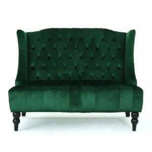 Green Loveseat Couch Rental | Velvet Event Furniture | Miami – Fort Lauderdale – West Palm Beach