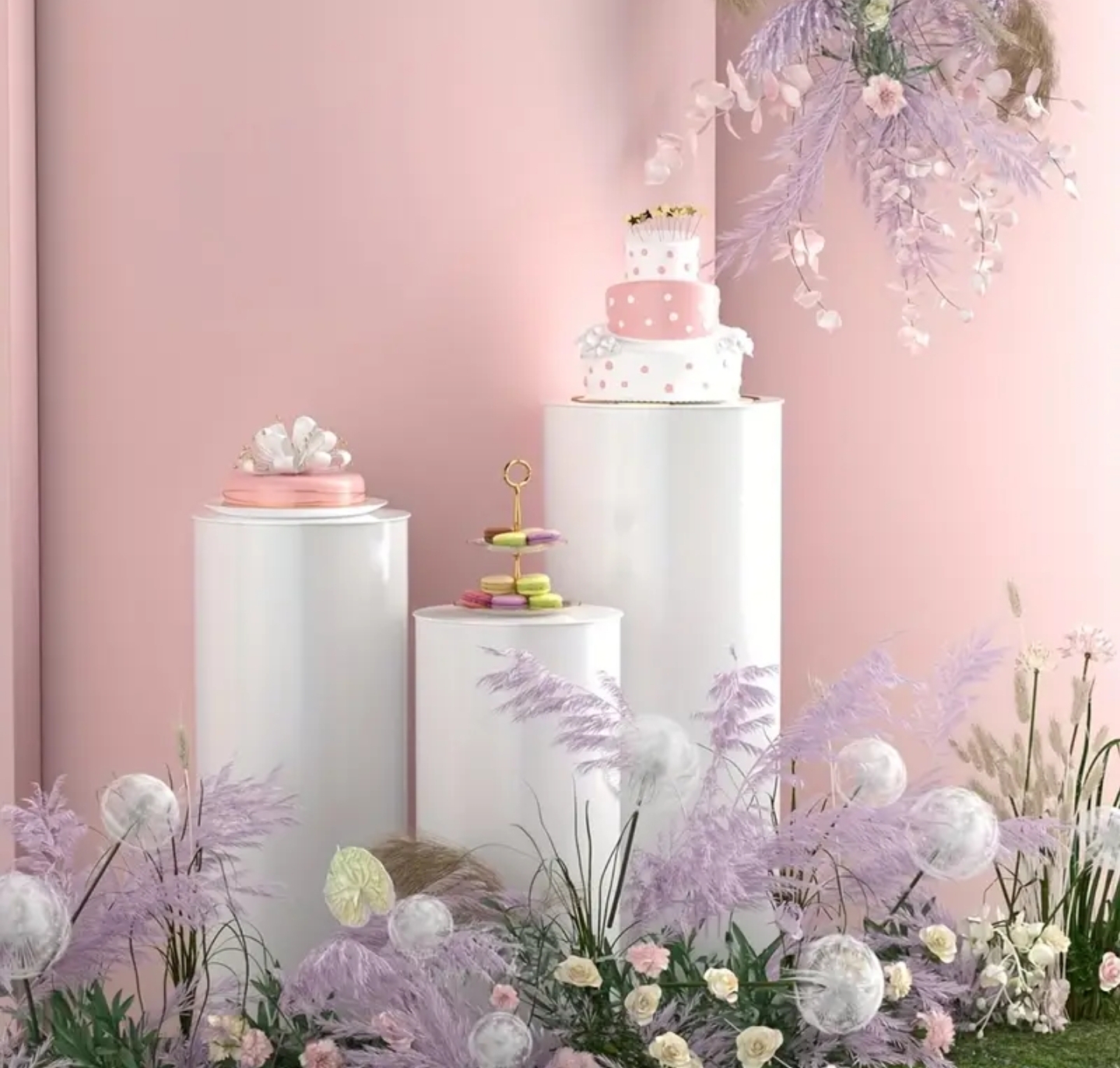 White Cylinder Pedestal Stand Rental | Event Display Stands | Miami – Fort Lauderdale – West Palm Beach - Image 4