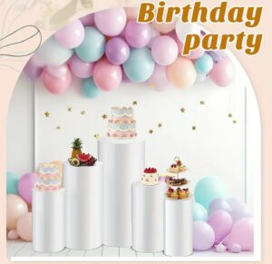 White Cylinder Pedestal Stand Rental | Event Display Stands | Miami – Fort Lauderdale – West Palm Beach