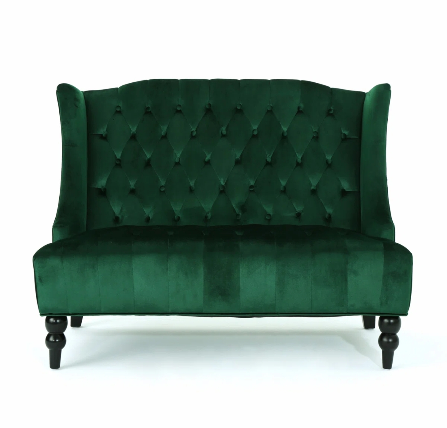 Green Loveseat Couch Rental | Velvet Event Furniture | Miami β Fort Lauderdale β West Palm Beach