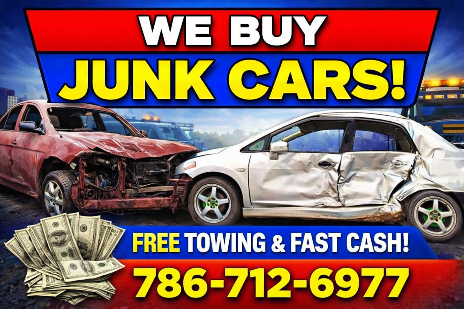 We Buy Junk Cars in Miami, Fort Lauderdale & Broward | Free Towing – 786-712-6977