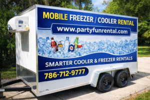 Mobile Freezer & Cooler Rental Near Me | Party Fun Rental | 786-712-6977