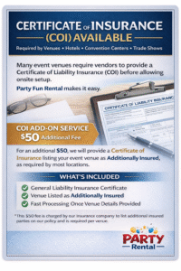 Certificate of Insurance (COI) for Event Rentals | Party Fun Rental