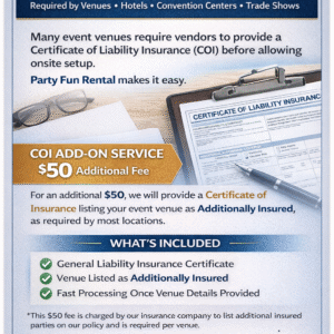 Certificate of Insurance (COI) for Event Rentals | Party Fun Rental