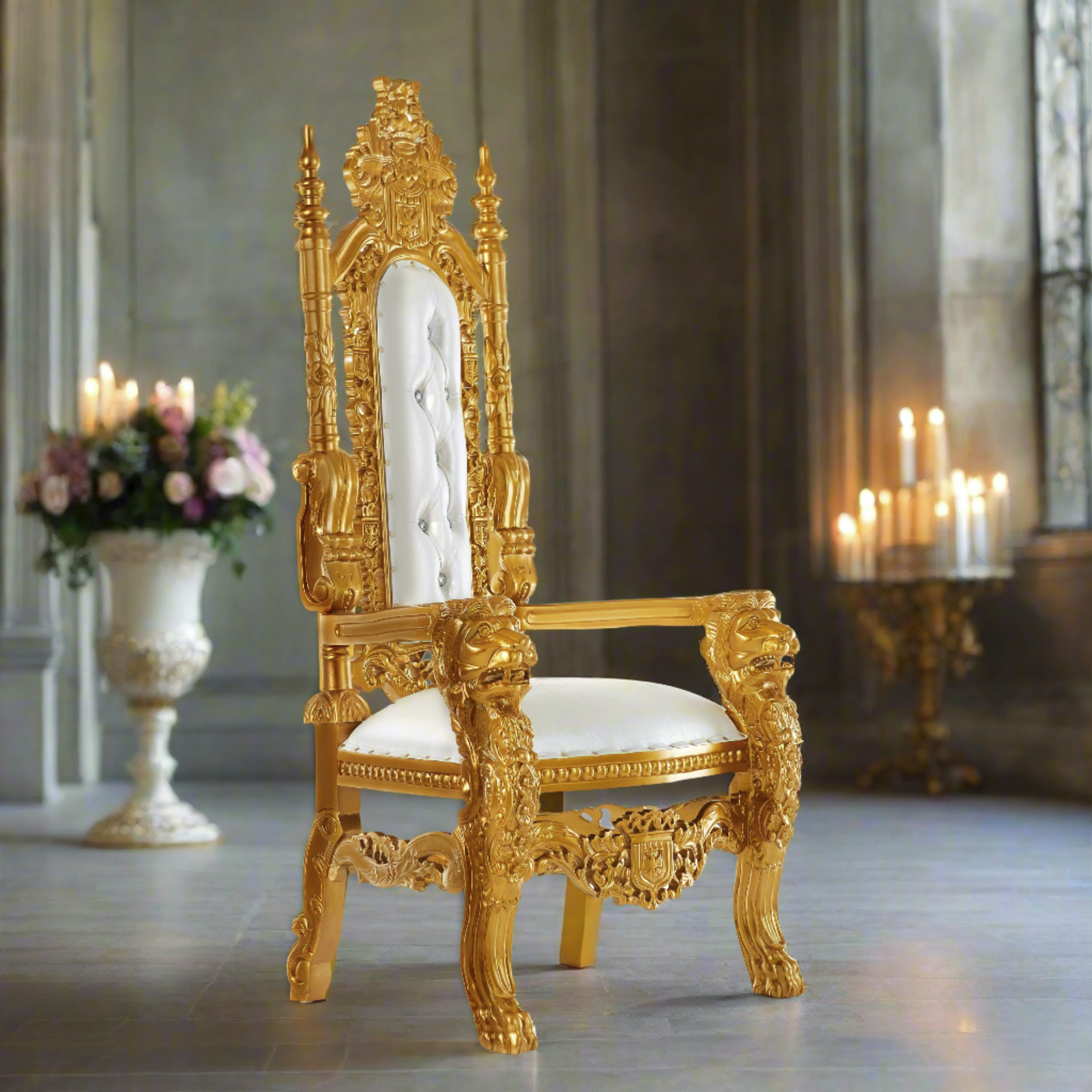 Lion Throne Chair Rental in Miami, FL | Royal King & Queen Throne