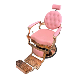 Pink & Rose Gold Barber Chair Rental in Miami, FL | Luxury Salon Chair Rental