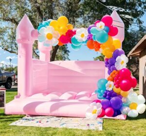 Pink Bounce House Rental in Miami | Inflatable Pink Bouncy Castle for Parties