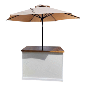 Bar Cart with Umbrella Rental in Miami | Portable Outdoor Bar Rental
