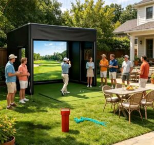 Mobile Golf Simulator Rental Miami | Portable Golf Simulator Rental Near Me | Party Fun Rental