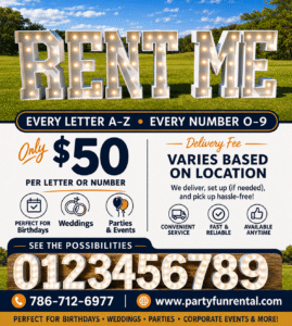 Marquee Letters Rental in South Florida | Light-Up Letters