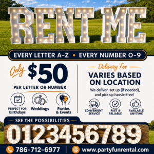 Marquee Letters Rental in South Florida | Light-Up Letters